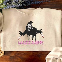 Face Ghost Embroidery Design, Scream Face Ghost Halloween Horror Mask Embroidery File, Halloween Serial Killer