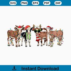 Christmas Cow Santa Hat Funny Farm Animal PNG Download