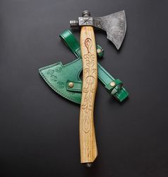 THE REBEL TOMAHAWK || Viking Axe || Medieval Axe || Tomahawk Axe || Engraved Handle || Damascus Steel || Smoking Axe ||