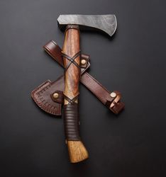THE HELL HATCHET || Viking Axe || Medieval Axe || Throwing Axe || Engraved Handle || Damascus Finish || Warrior Axe || G