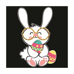 Easter Bunny Rabbit With Leopard Glasses Svg, Easter Svg, Happy Easter Day Svg, Easter Svg, Bunny Svg, Easter Eggs Svg,
