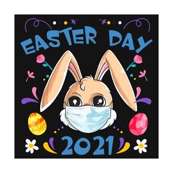 Easter Day 2021 Bunny Rabbit Face Wearing Mask, Easter Svg, Happy Easter Day Svg, Easter Svg, Bunny Svg, Rabbit Face Svg