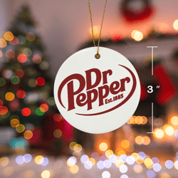 Dr Pepper Christmas Ceramic Ornament