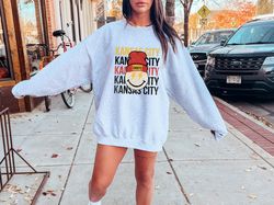 Chiefs Leopard Beanie Sweatshirt, Kansas City Unisex, KC Sweatshirts, Cute Kansas City Shirts, Retro Kansas City Sweater
