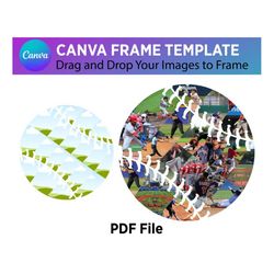 editable baseball softball canva frame template pdf photo collage