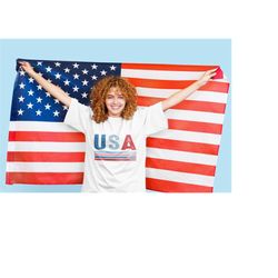 Usa Flag Comfort Colors T-shirt, USA Shirt, America Shirt, 4th of July, American Flag Shirt, Camping USA Flag Shirt, USA