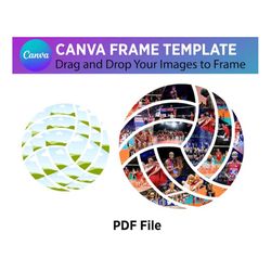 editable volleyball canva frame template pdf photo collage
