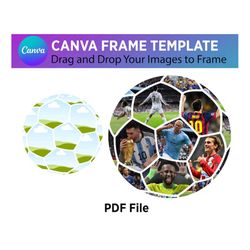 editable soccer canva frame template pdf photo collag
