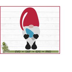 Christmas Gnome with Light Bulb SVG File, dxf, eps, png, Christmas svg, Gnome svg, Silhouette Cameo svg, Cricut svg, Cut