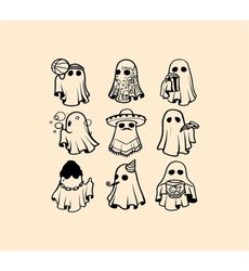 Cute Ghost SVG Bundle | 9 Cute Halloween Funny Boo | Spooky Season svg | SVG Files for Cricut & Cutting Machines | Insta