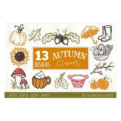 Autumn clipart pack svg, Autumn svg, Fall svg, autumn svg design, thanksgiving svg, autumn cliparts svg, fall illustrati