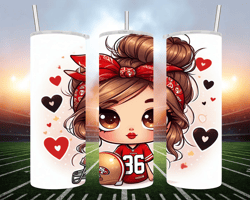 Cute 49ERS Girl/ Ai Image/ Digital Art- 20 oz Skinny Tumbler Wrap - Sublimation Design - PNG file