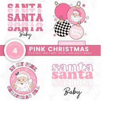Retro Christmas png Bundle, pink Christmas png, groovy christmas png, mega png bundle, christmas, pink santa png, sublim
