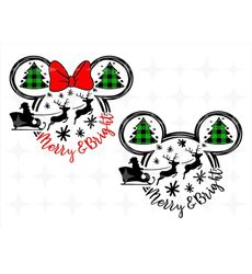 Merry and Bright Svg, Christmas Svg, Christmas Tree Svg, Merry Christmas svg, Swirly Christmas Svg, Winter Snow Santa Deer Svg, Mouse Svg