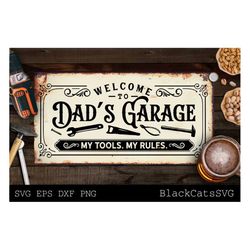 Welcome to Dad's Garage svg, Garage svg, Dads garage svg, Tools svg, Father's day gift svg, we can fix anything except s