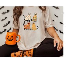 Cute Ghost Cats Shirt, Halloween shirt, Halloween Cat Shirt, Cat Lover Shirt, Black Cat Shirt, Spooky Season T-Shirt, Ha