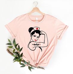 Nurse Rosie the Riveter Shirt Png, We Can Do it Nurse Shirt Png, Strong Nurse GIRL power Shirt Png, American Motivationa