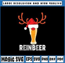 Reinbeer San-ta Reindeer Beer Funny Christmas Drinking Svg Png, Beer San-ta Reindeer Svg , Beer Lovers Gift, Beer Christ