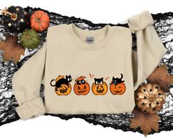 Pumpkin and Cats Shirt Png, Halloween Spooky Pumpkin Shirt Png, Cool Halloween Shirt Png for Halloween Party, Cute Shirt