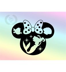 Princess Ariell Design Svg Png, Family Custom Svg, Princess Mouse Ear Designs, Silhouette, Vinyl Cut Fİle, Clipart, Instant Download