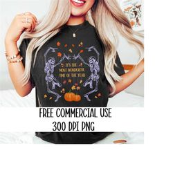 Dancing Skeletons,  FREE COMMERCIAL USE, Halloween, Spooky Skeleton Png, Fall Png, Sublimation Design, Spooky Season, Di
