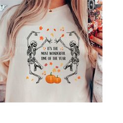 It's The Most Wonderful Time Of The Year Png,  FREE COMMERCIAL USE, Scary Skeleton Png, Skeleton Dance Png, Sublimation,