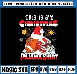 This Is My Christmas Pajama Svg Png, Football Christmas Lights Svg, Football San-ta Hat Svg , Football Player Xmas Gift