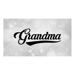 Family Clipart - Grandmothers: Simple Word 'Grandma' in Fancy Type with Baseball Style Curved Swoosh Underline - Digital