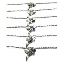 6 sisters key bracelets personalized with initials and birthstones, six sisters gift, bracelets for 6 sisters, sisters a