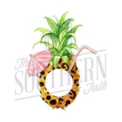 Cheetah Pineapple Monogram Design PNG File, Sublimation Design, Digital Download