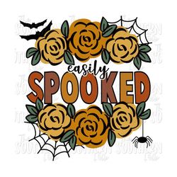 Easily Spooked Sublimation Design, PNG File, Digital Download, Sublimation Designs Downloads, Hand Drawn