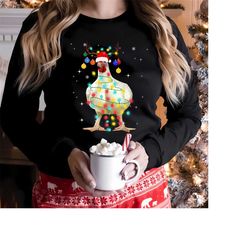 Christmas Chicken Sweatshirt, Xmas Chicken Sweatshirt Gift For Chicken Lover, Farm Animal Hoodie, Cute Chicken Sweater,F