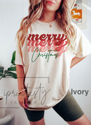 Comfort Colors, Retro Christmas T-Shirt Png, Merry T-Shirt Png, Christmas T-Shirt Png, holiday apparel, Christmas Matchi