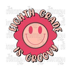 Retro Eighth Grade is Groovy PNG File, Sublimation Designs, Digital Download, Sublimation Designs Downloads, Teacher Designs, Back to School