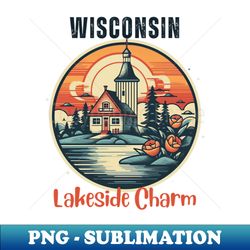 Wisconsin - Lakeside Charm - Stylish Sublimation Digital Download - Revolutionize Your Designs
