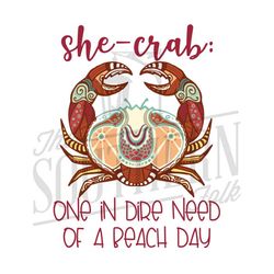 She Crab Design, PNG File, Sublimation Design, Digital Download