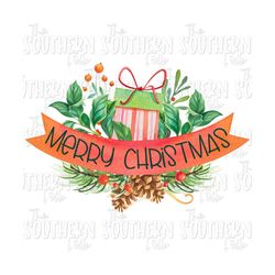 Watercolor Merry Christmas Sublimation Design, PNG File, Digital Download, Sublimation Designs Downloads, Christmas Sublimation