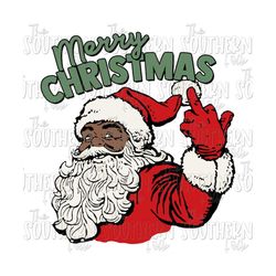 Merry Christmas Black Santa Sublimation Design, PNG File, Digital Download, Sublimation Designs Downloads, Sublimation Designs, Christmas