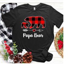 Papa Bear Christmas t shirt, Papa Bear Buffalo Sweatshirt, Papa Bear Hoodie, Cute Papa Bear Sweatshirt, Funny Christmas