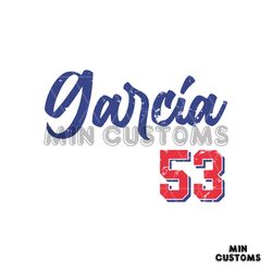 Adolis Garcia 53 Texas Script MLB Player SVG File For Cricut