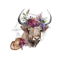 Cow PNG, s with hornsublimation, rustic , Western cow steer face, cow and flower clipart, cowboy hat clipart, calf PNG download sublimation.
