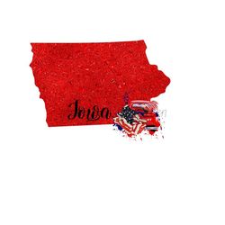 Iowa state map, US state map sublimation, 4th of July PNG, American Flag, American state map, Military sublimation, Iowa PNG sublimation.