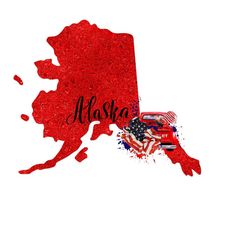 Alaska state map, 4th of July PNG, American Flag PNG, Patriotic PNG, Patriotic clipart, American state map, Military sublimation, Alaska Png