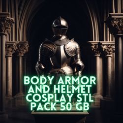 Epic Warrior Armor and Helmets - Realistic Battle Experience with 3D Printer Files, Cosplay STL Pack 50 GB