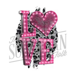 Cheetah Marquee Love PNG File, Sublimation Designs Downloads, Digital Download, Valentine's Day