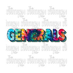 Generals PNG File, Sublimation Design, Digital Download, Sublimation Designs Downloads, Tie Dye, Mascot