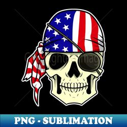 Patriotic 4th July Skull - Unique Sublimation PNG Download - Revolutionize Your Designs