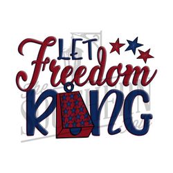 Let Freedom Ring Cowbell PNG File, Sublimation Design, Digital Download, Hand Drawn