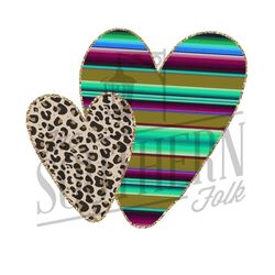 Cheetah and  Serape Heart PNG File, Sublimation Designs Downloads, Digital Download, Valentine's Day