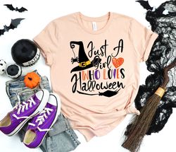 Just a Girl Who Loves Halloween Shirt PNG, Halloween Party, Halloween T-Shirt PNG, Hocus Pocus Shirt PNG, Halloween Outf